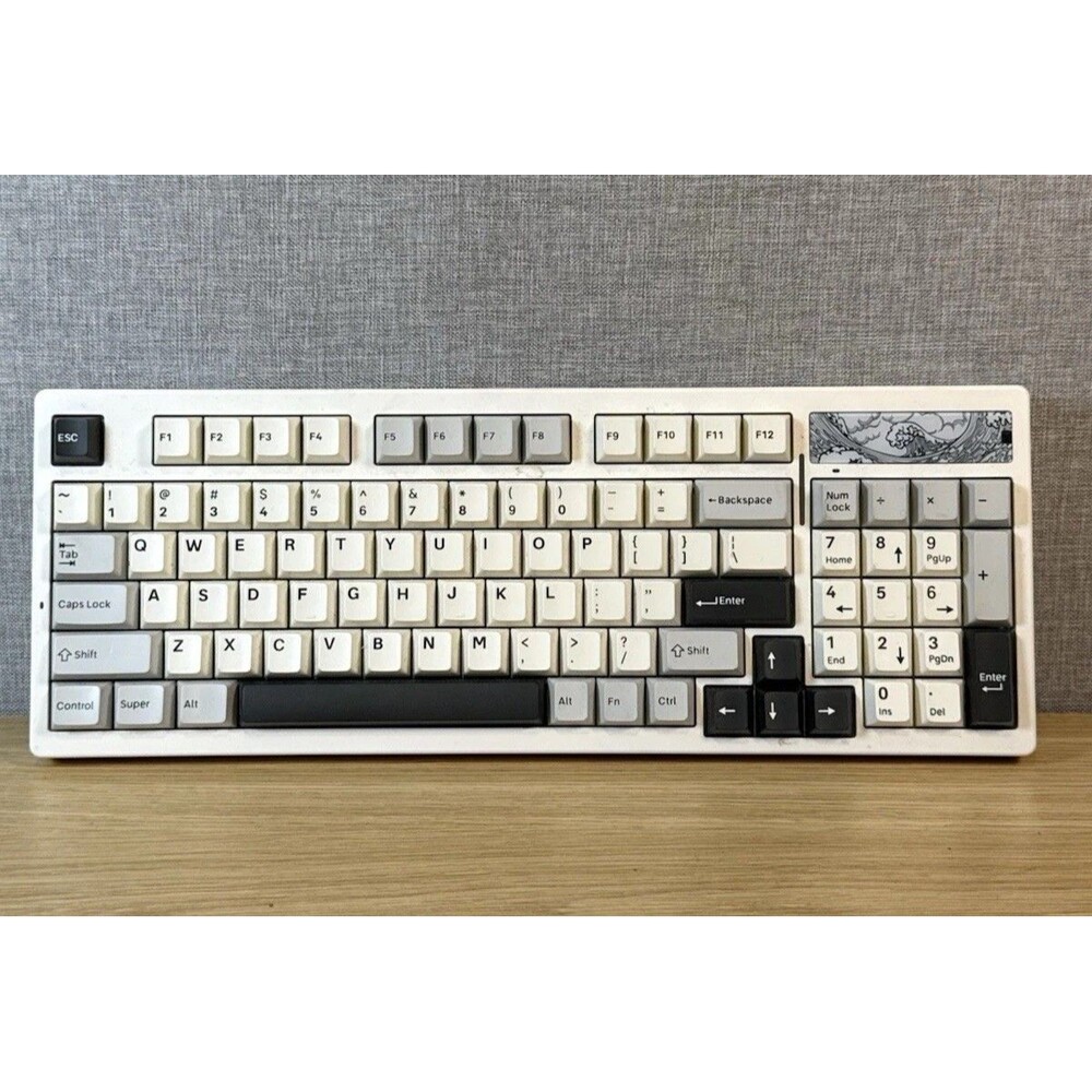 YUNZII Keynovo IF98 96% Gasket Mechanical Keyboard White Wave w/ USB-C Cable